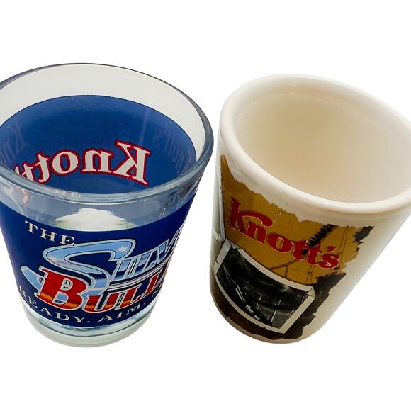 Knott's Berry Farm Amusement Park Silver Bullet Set of 2 Souvenir Shot Glasses - Picture 5 of 6